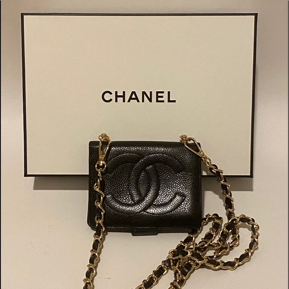 CHANEL Handbags - Chanel caviar leather wallet on chain